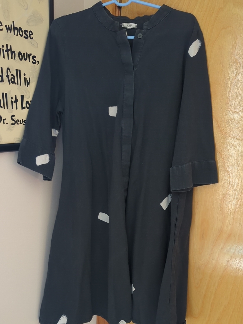 Zuri Black Dress with White Patch Details